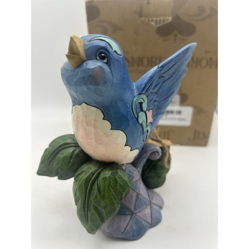 Jim Shore Heartwood Creek Bluebird Figurine Folk Art Songbird Collectible JS